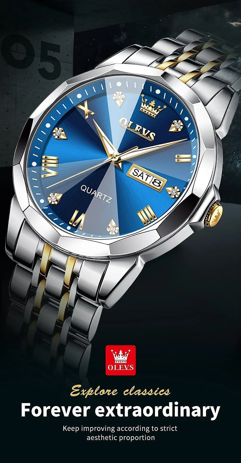 OLEVS 9931-GOLDEN BLUE description image