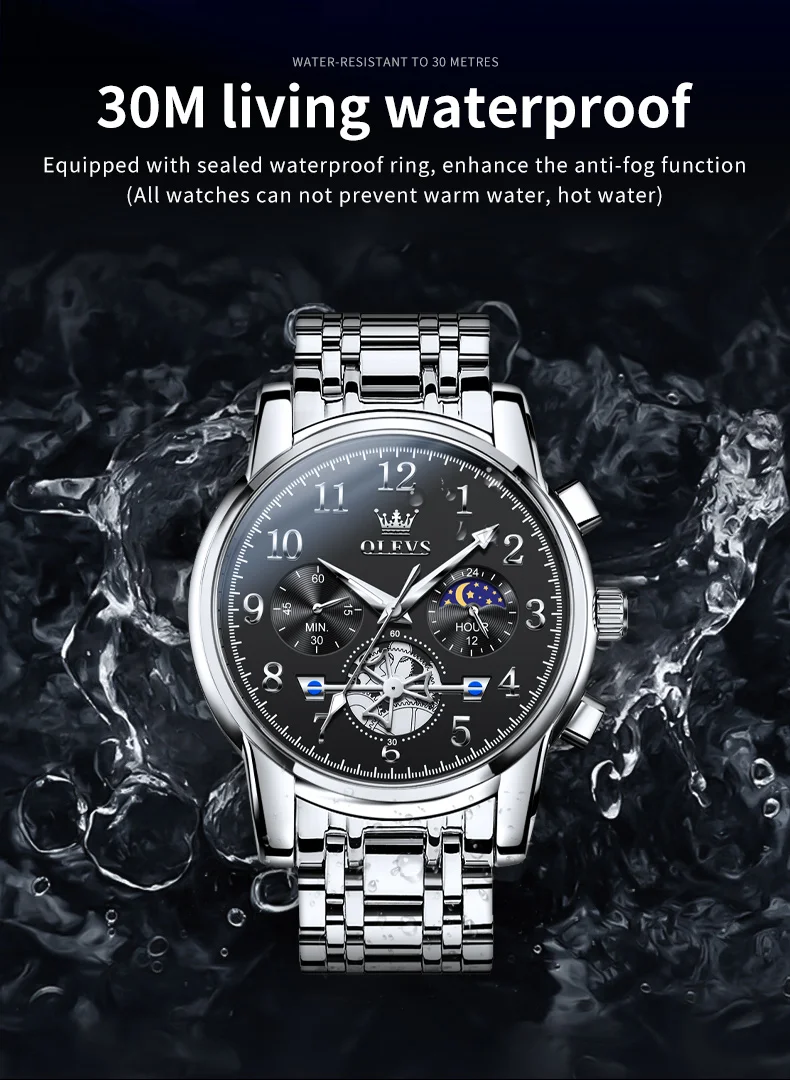 OLEVS 2900 - SILVER BLACK description image
