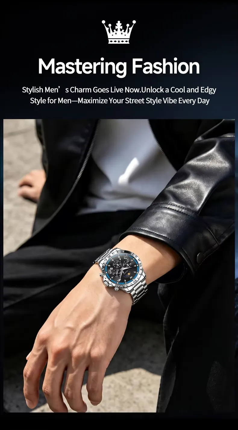 OLEVS 2949-SILVER BLUE description image