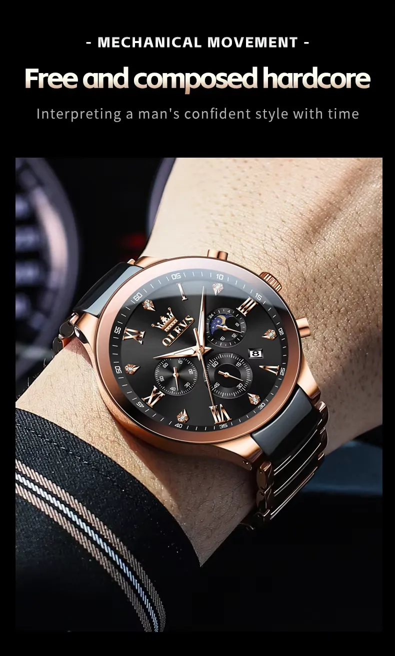OLEVS 7004 - ROSE BLACK description image