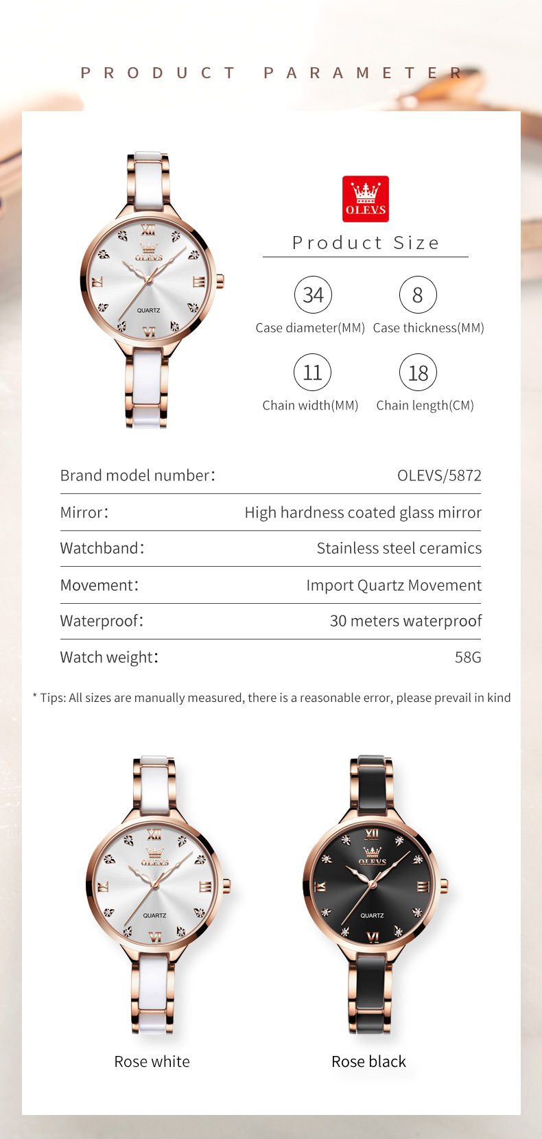 OLEVS 5872-WHITE description image