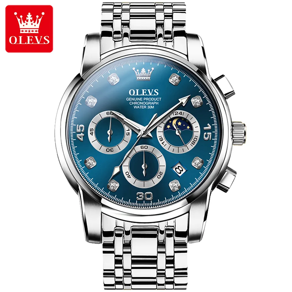 OLEVS 2889-SILVER BLUE