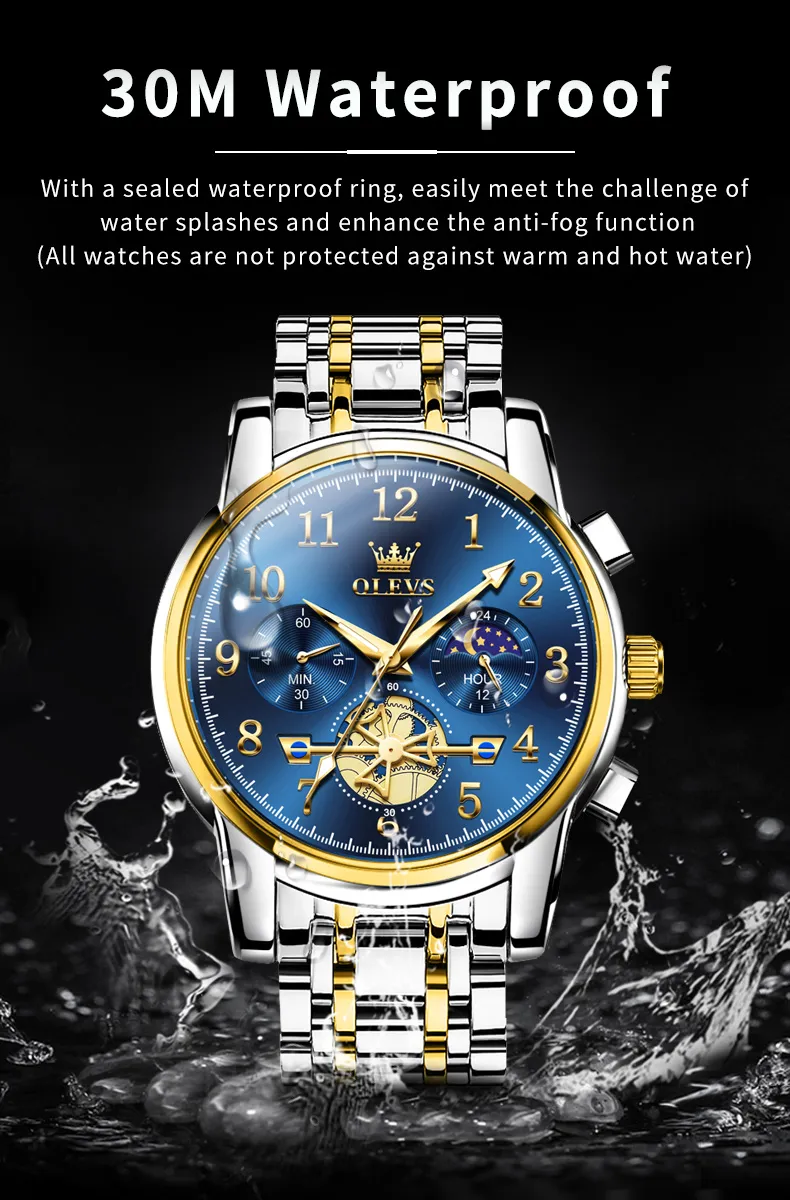 OLEVS 2900-GOLDEN BLUE description image