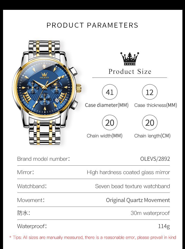 OLEVS 2892 - GOLDEN BLUE description image