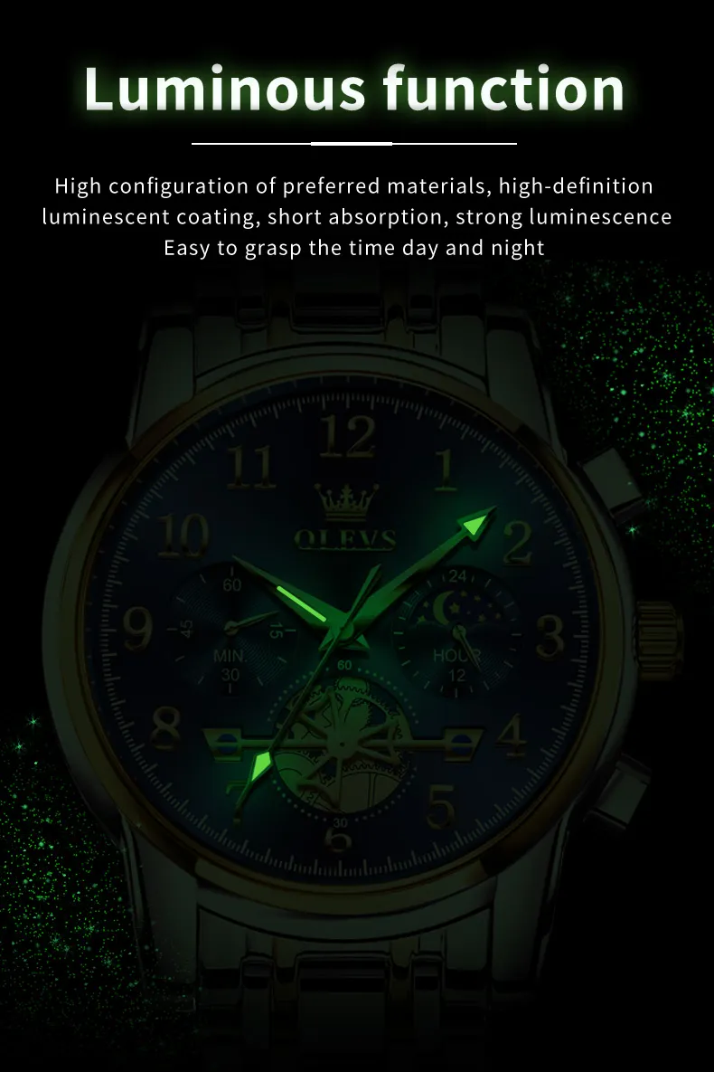 OLEVS 2900 -GOLDEN BLACK description image