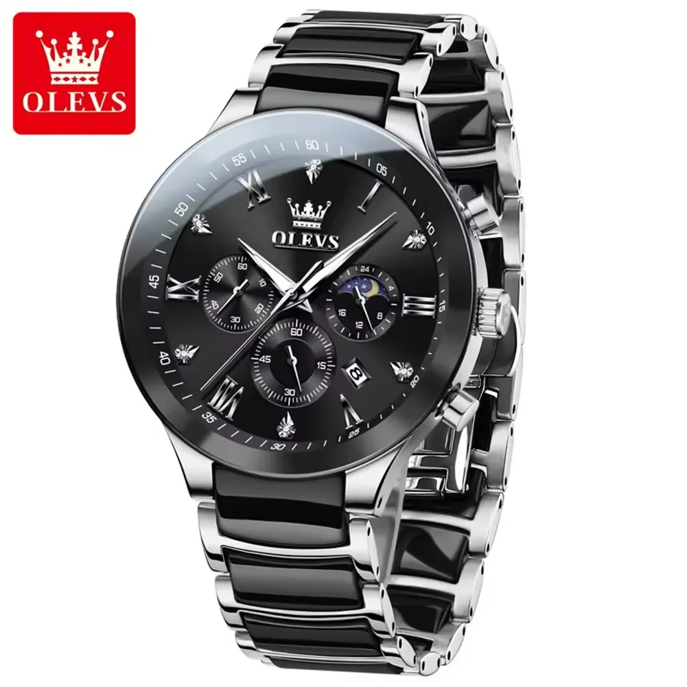 OLEVS 7004-SILVER BLACK