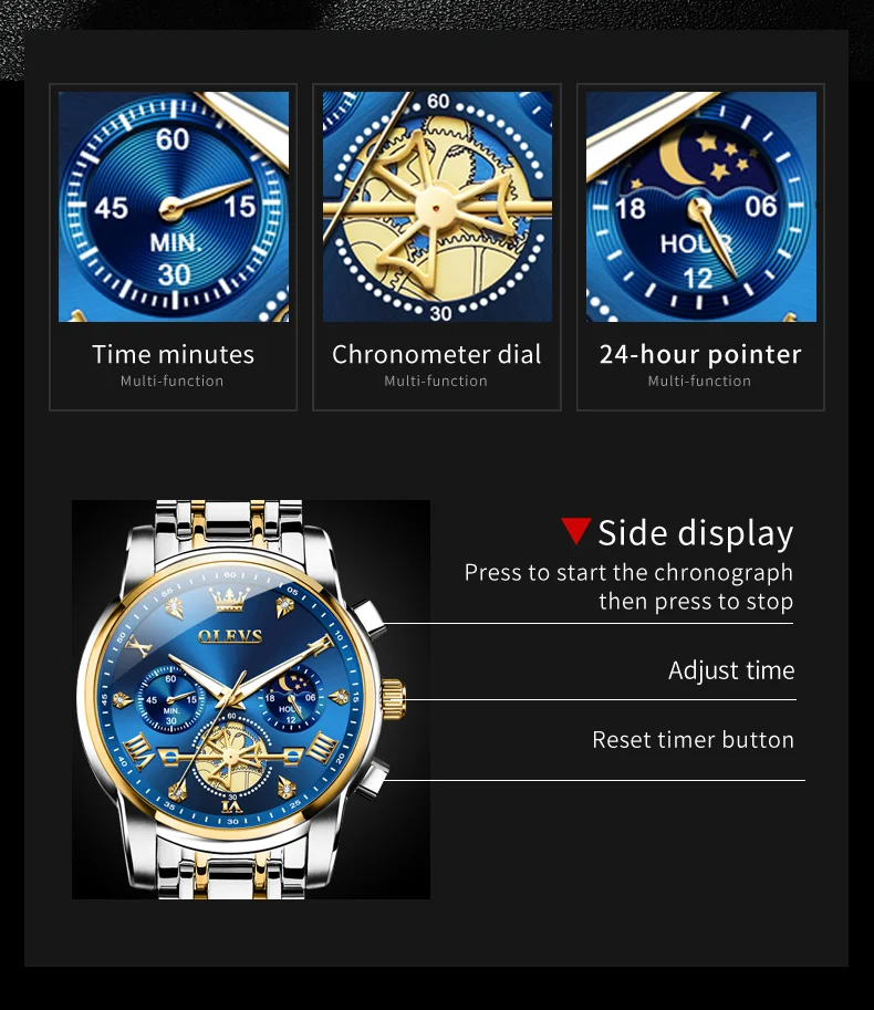 OLEVS 2856 -GOLDEN BLUE description image