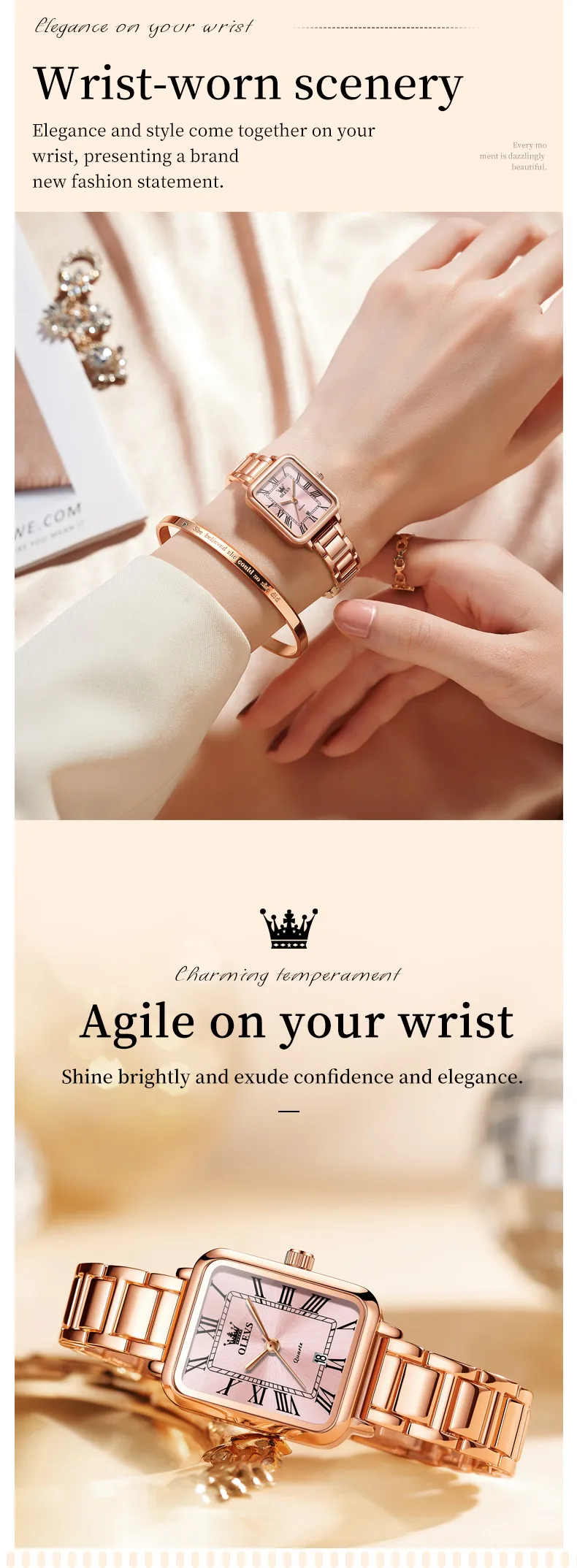 OLEVS 5641- ROSE GOLD PINK description image