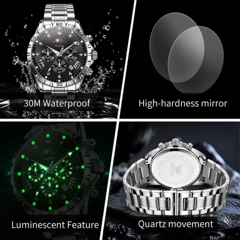 OLEVS 2949-SILVER BLACK description image