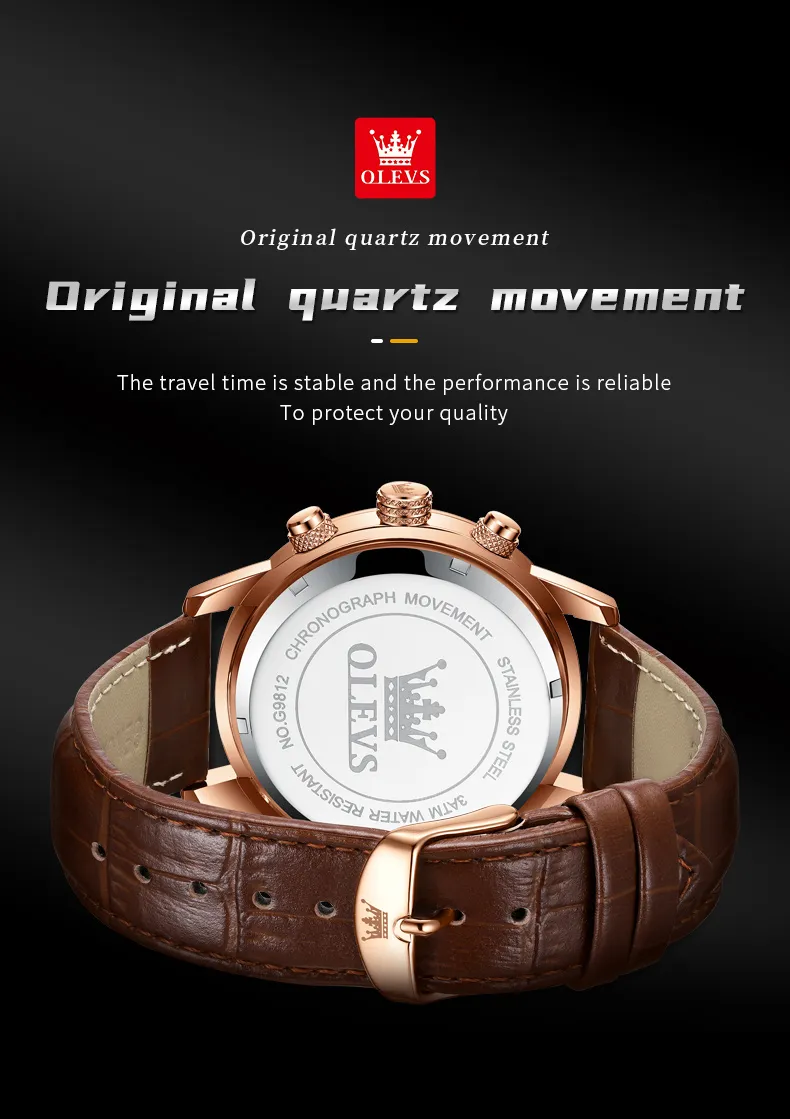 OLEVS 9812 - BROWN BLACK description image