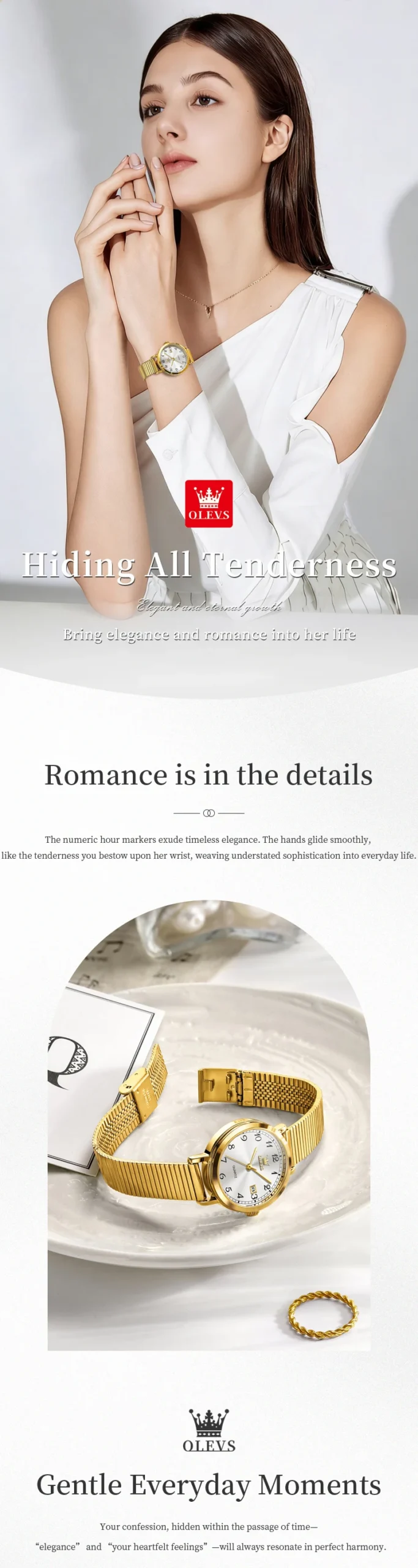OLEVS 7130 - GOLDEN WHITE description image