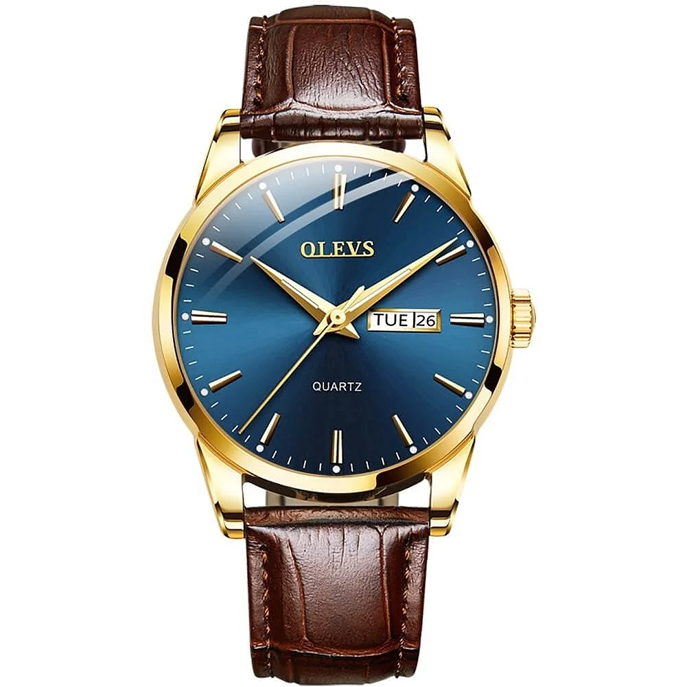 OLEVS 6898-BLUE BROWN