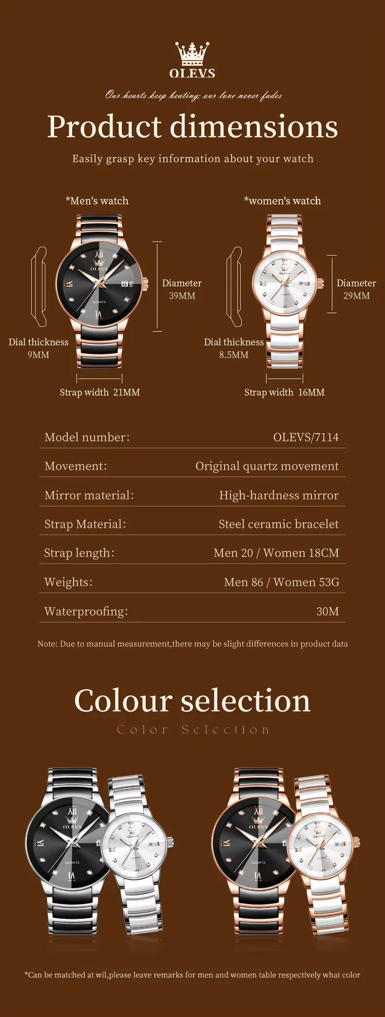 OLEVS 7114- COUPIE ROSE description image