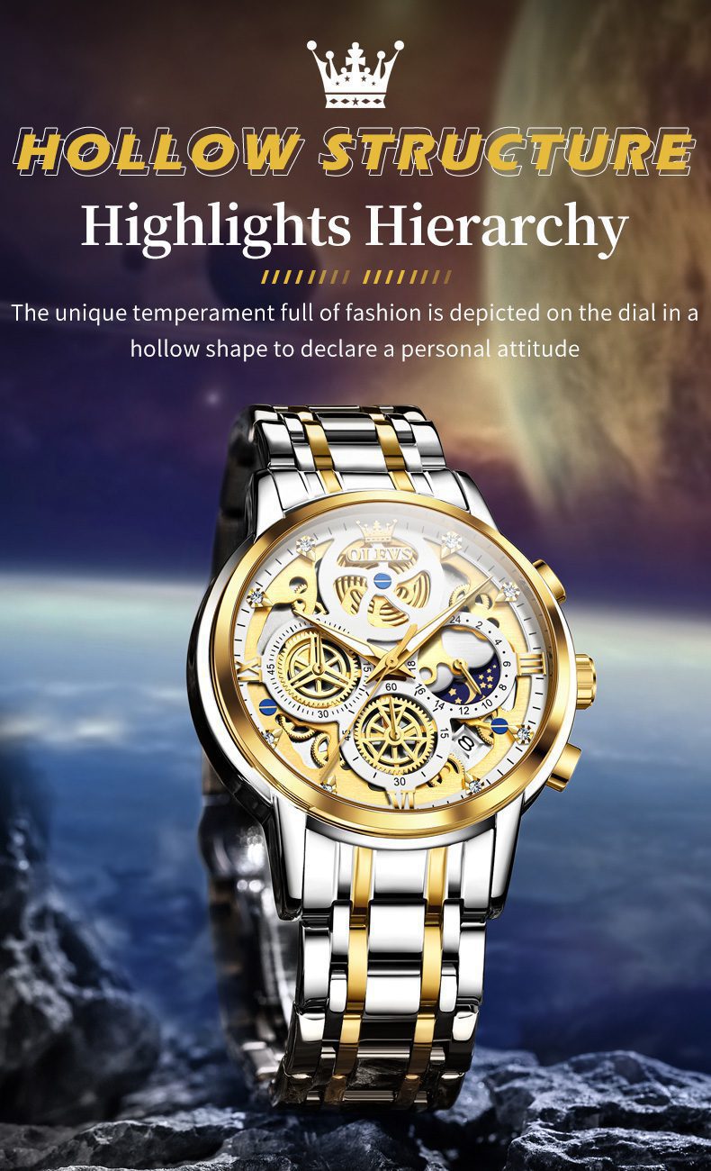 OLEVS 9947-GOLDEN WHITE description image