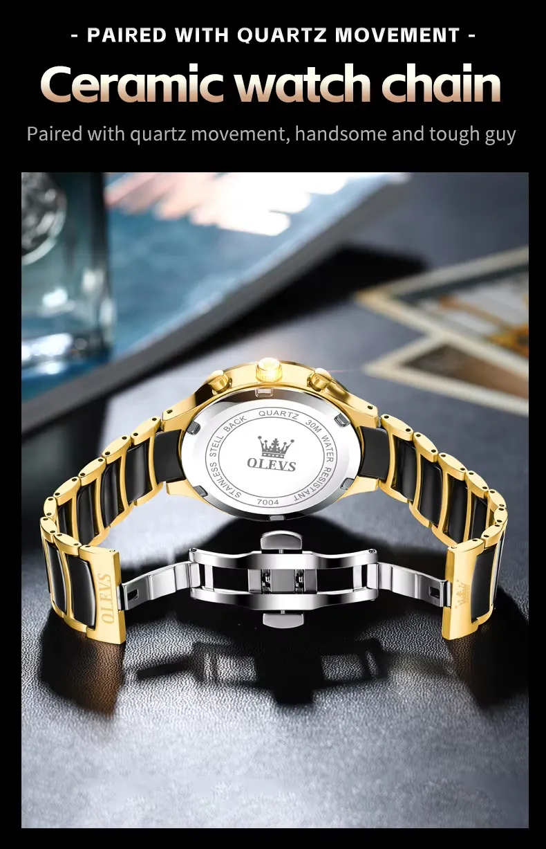 OLEVS 7004-GOLDEN BLACK description image
